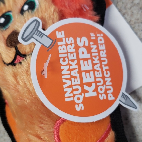 Invincible Plush Dog Toy w/ Squeaker - Picture 4 of 5